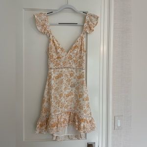 MINKPINK Orange and White Floral Sleeveless Dress